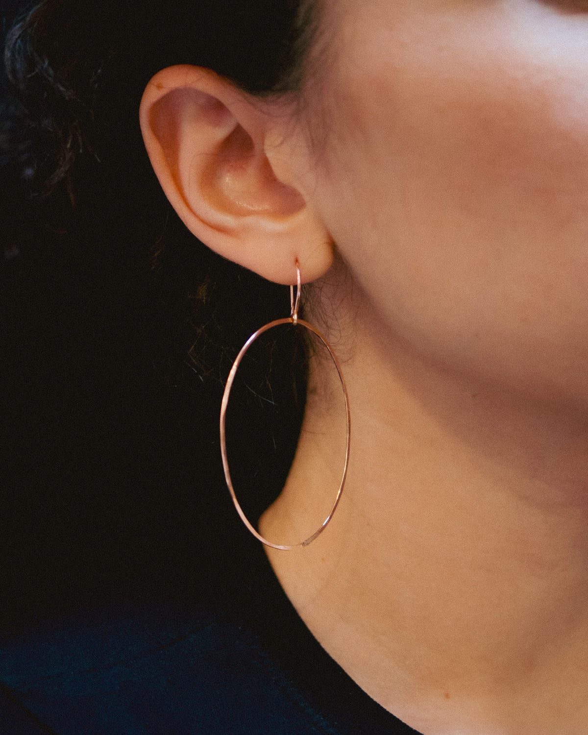 Oval Hoop Earrings, Gold Fill, Rose Gold Fill, or Sterling Silver