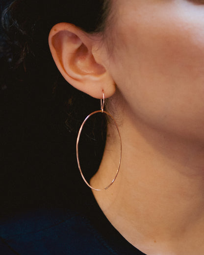 Oval Hoop Earrings, Gold Fill, Rose Gold Fill, or Sterling Silver