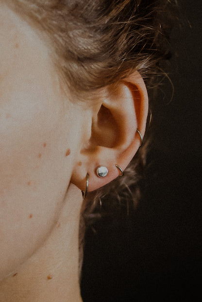 Pebble Stud Earrings, Sterling Silver