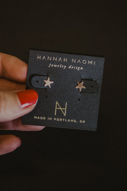 Star Stud Earrings, Gold Fill, Rose Gold Fill or Sterling Silver