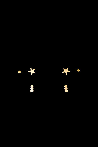 Shape Studs Full Set of Earrings