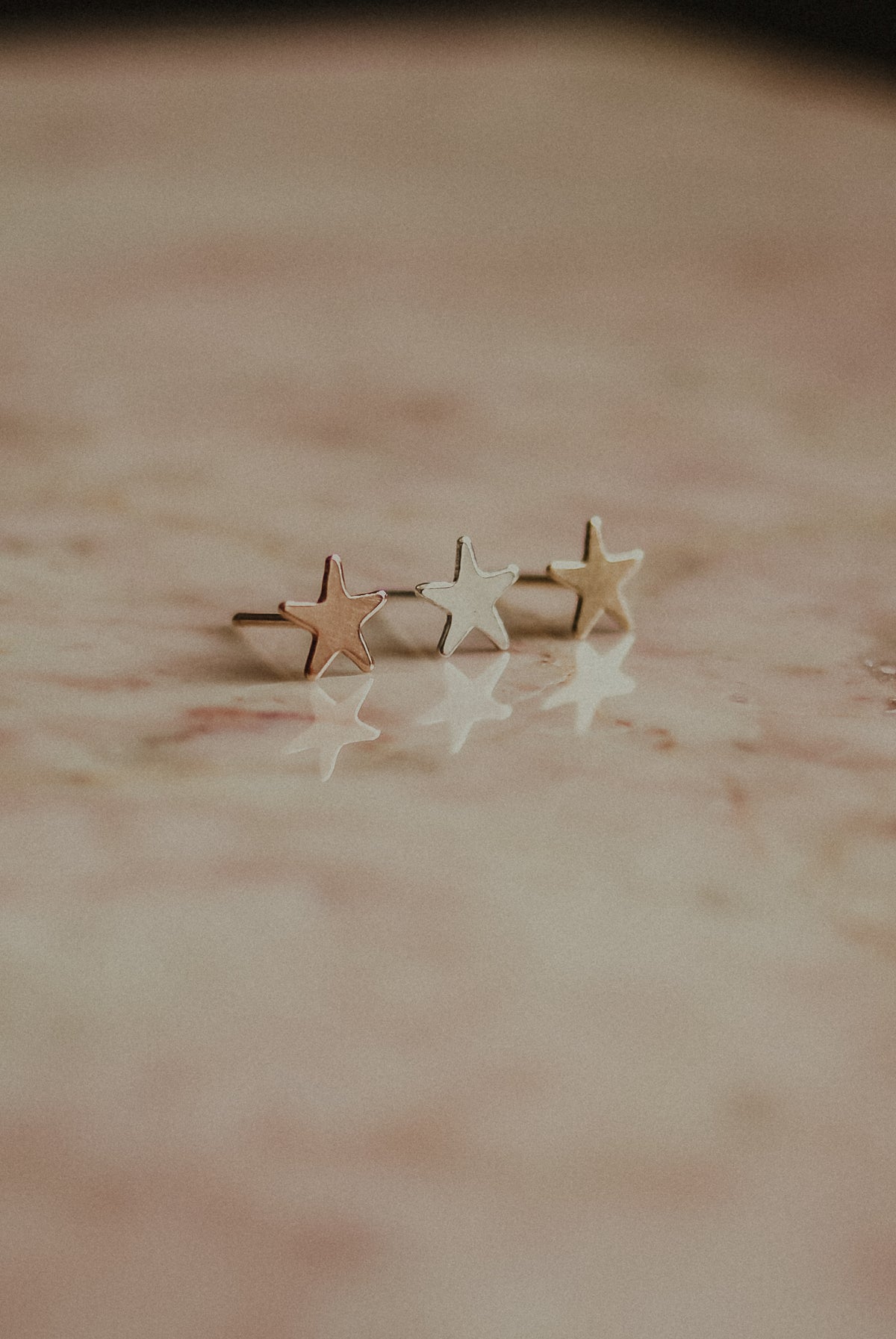 Star Stud Earrings, Gold Fill, Rose Gold Fill or Sterling Silver
