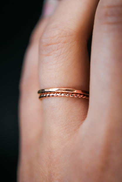Twist Ring, 14K Rose Gold Fill
