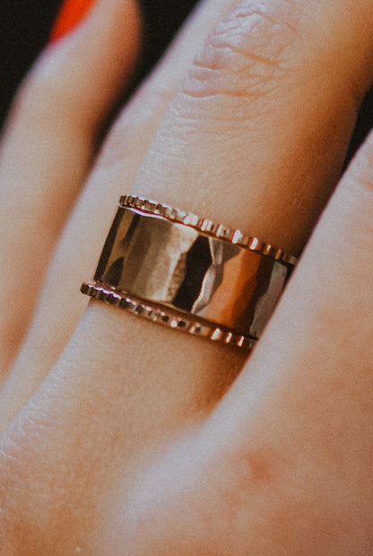 Wide Half Lined Set of 3 Stacking Rings, Gold Fill, Rose Gold Fill or Sterling Silver