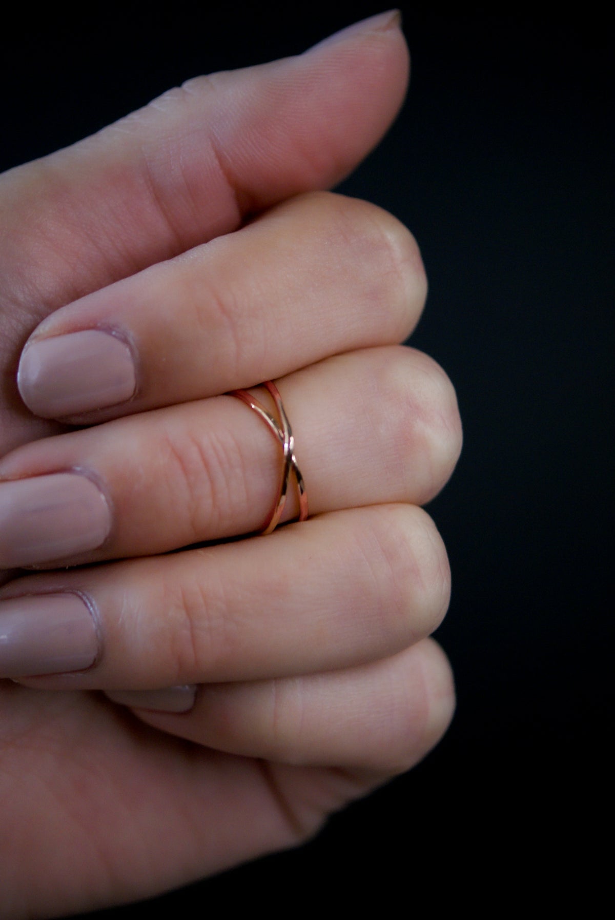 X-Ring, Solid 14K Rose Gold