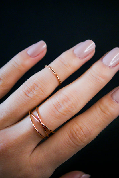 Twist Ring, 14K Rose Gold Fill