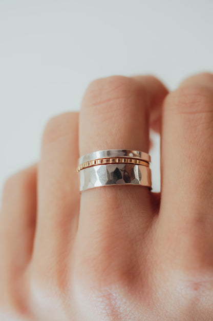 Half Lined Ring, Sterling Silver