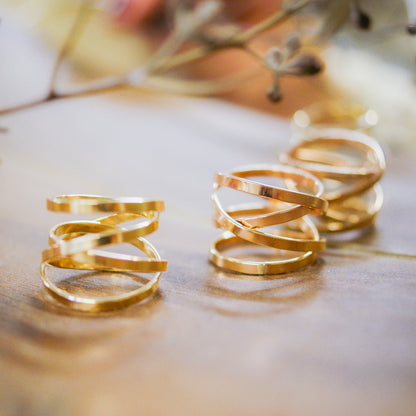 Ribbon Wraparound Ring, 14K Rose Gold Fill