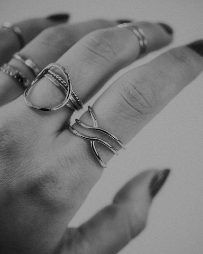 Small Curved Wraparound Ring, 14K Gold Fill