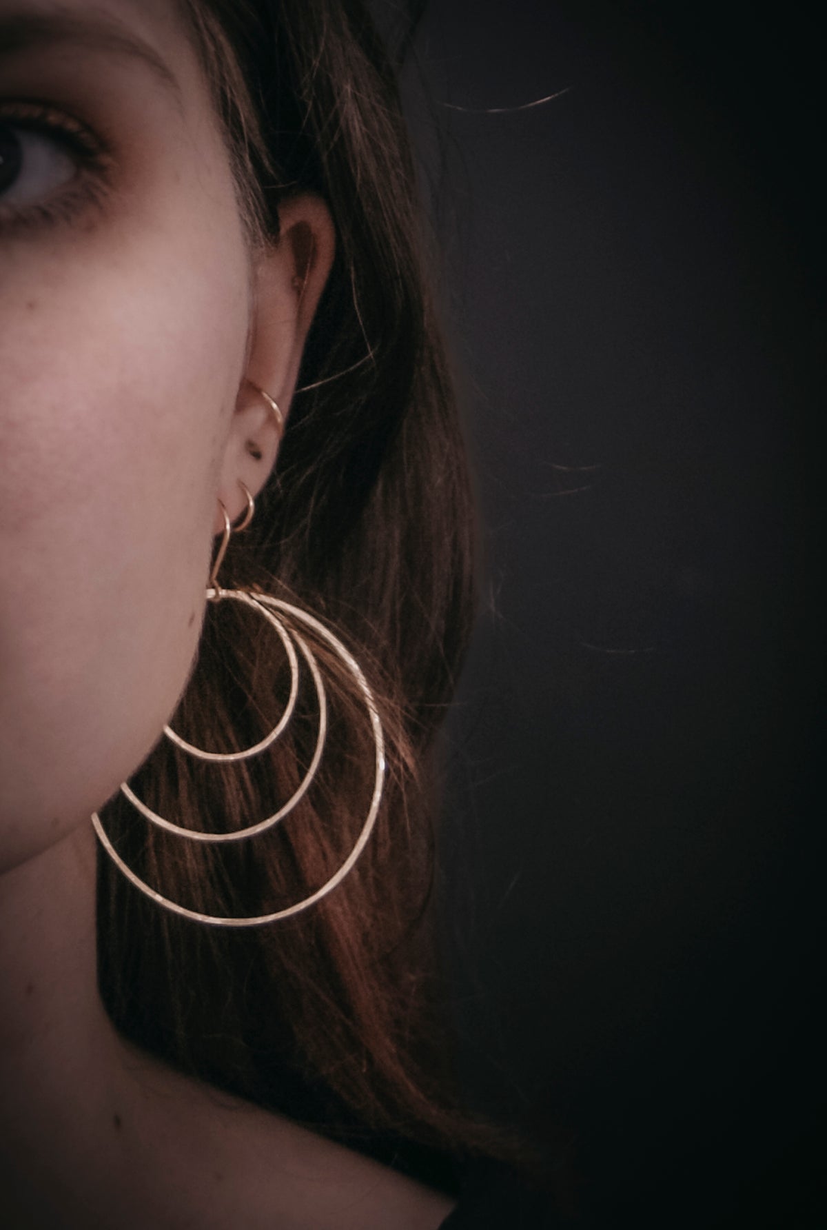 Triple Hoop Earrings, Gold Fill, Rose Gold Fill or Sterling Silver