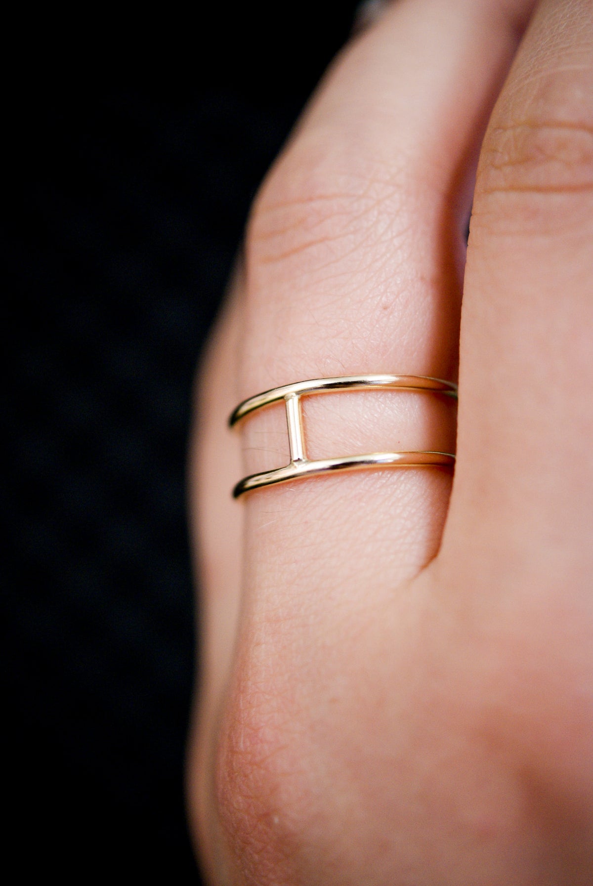 Small Cage Ring, Solid 14K Gold