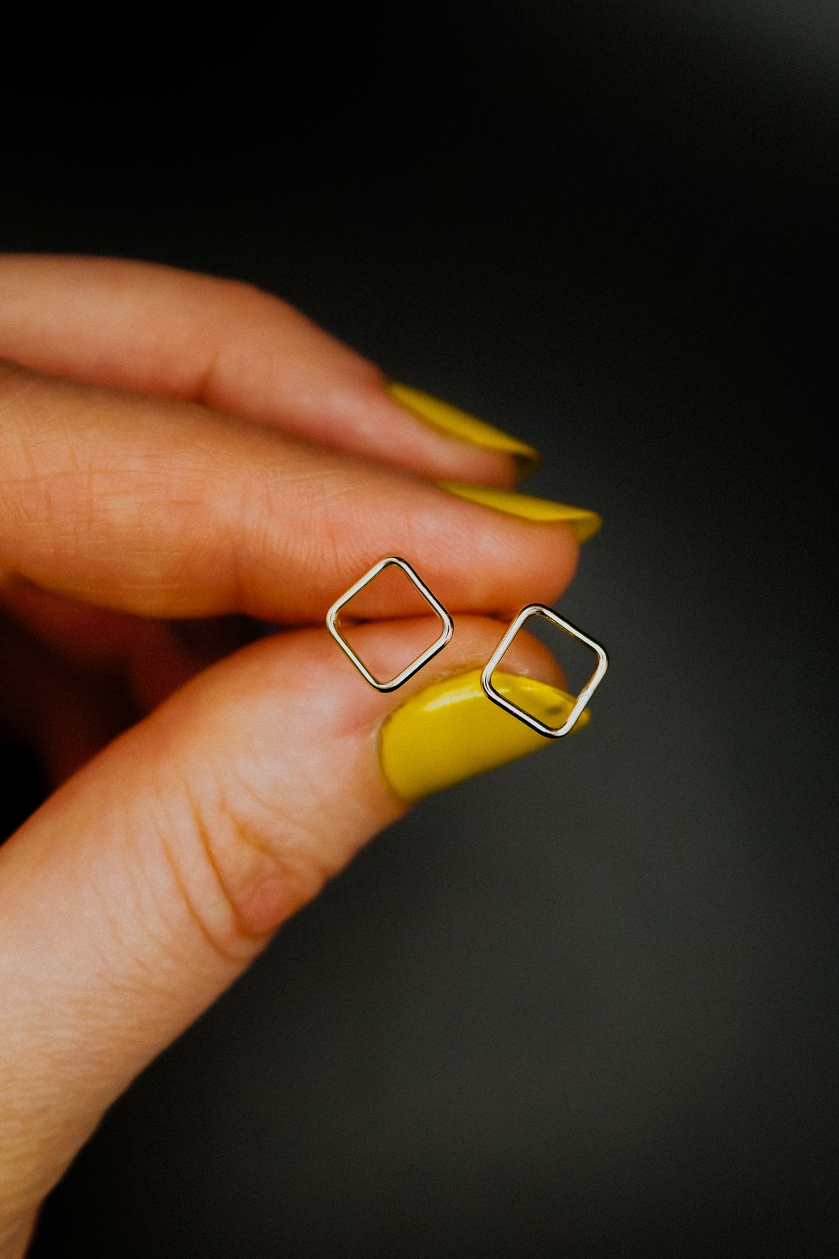 Square Stud Earrings, Gold Fill or Sterling Silver