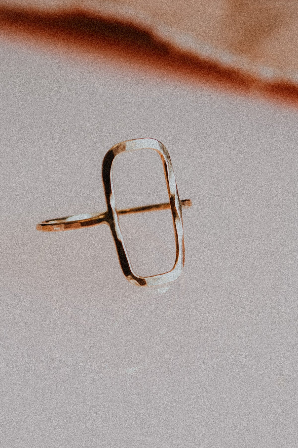 Rectangle Ring, Solid 14K Rose Gold