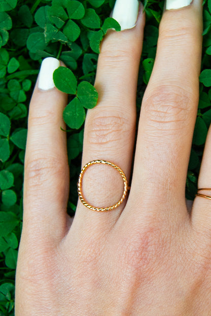 Twist Circle Ring, 14K Gold Fill