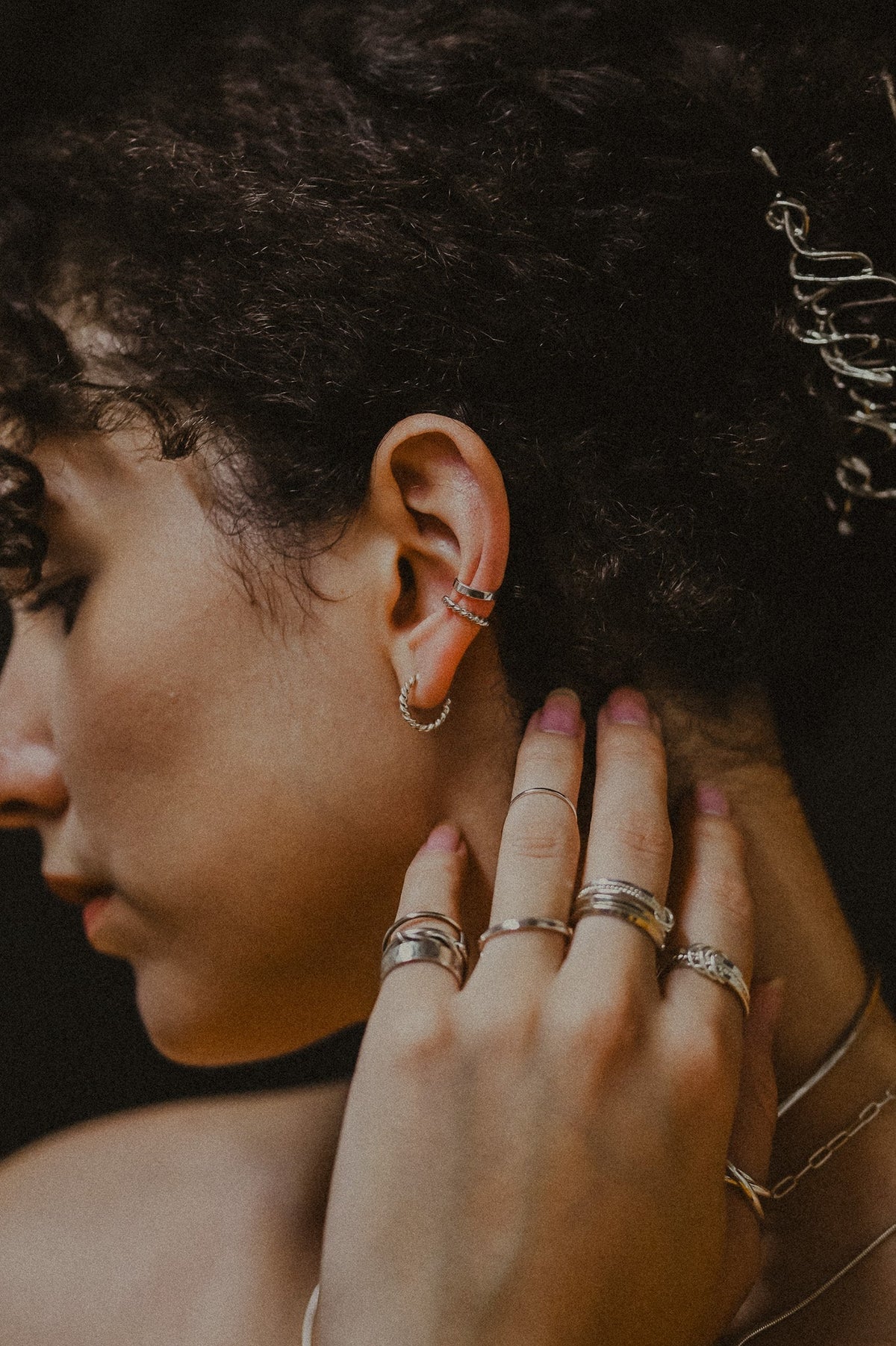 Duo Link Ring, Solid 14K Rose Gold