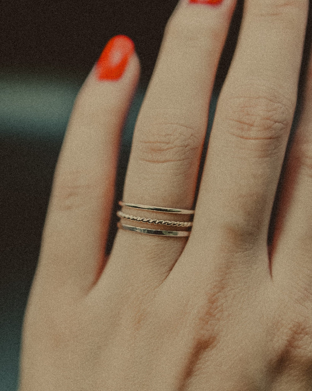 Twist Set of 3 Stacking Rings, Sterling Silver