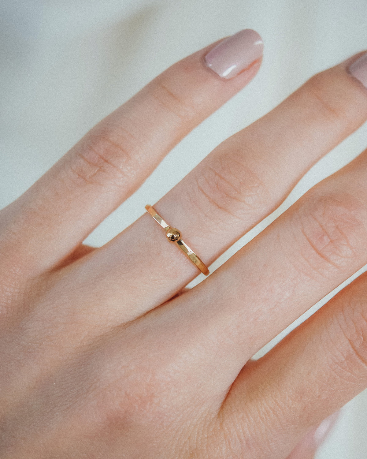 Dot Ring, Solid 14K Gold