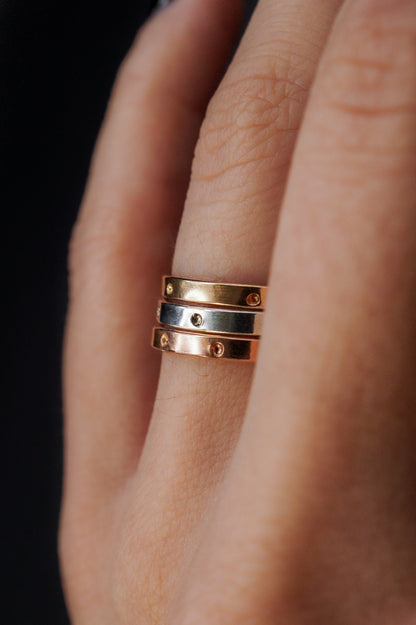 Dotted Mirror Band, 14K Gold Fill