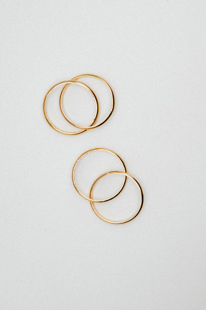 Thick Interlocking Set of 2 Rings, 14K Gold Fill