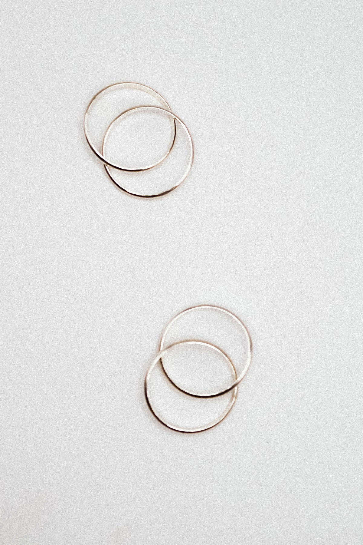 Thick Interlocking Set of 2 Rings, Sterling Silver