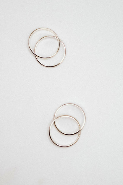 Thick Interlocking Set of 2 Rings, Sterling Silver