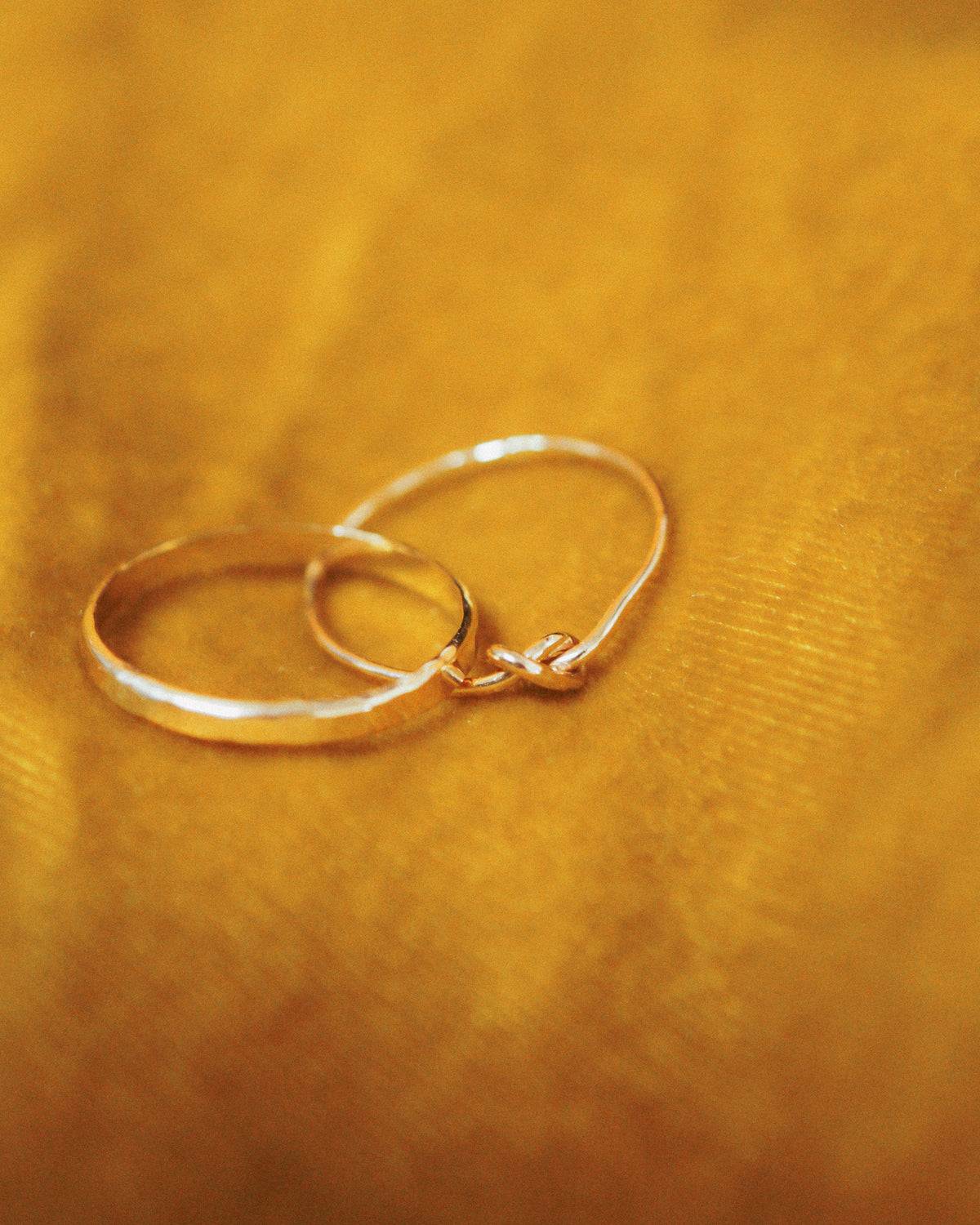 Extra Thick Closed Knot Set of 2 Stacking Rings, Gold Fill, Rose Gold Fill or Sterling Silver