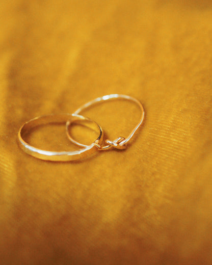 Extra Thick Closed Knot Set of 2 Stacking Rings, Gold Fill, Rose Gold Fill or Sterling Silver