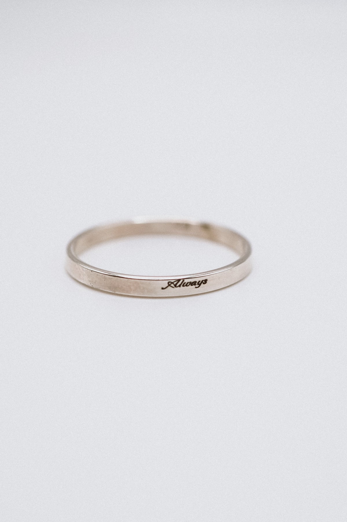 'Always' Engraved Mirror Band, 14K Gold Fill, Rose Gold Fill or Sterling Silver