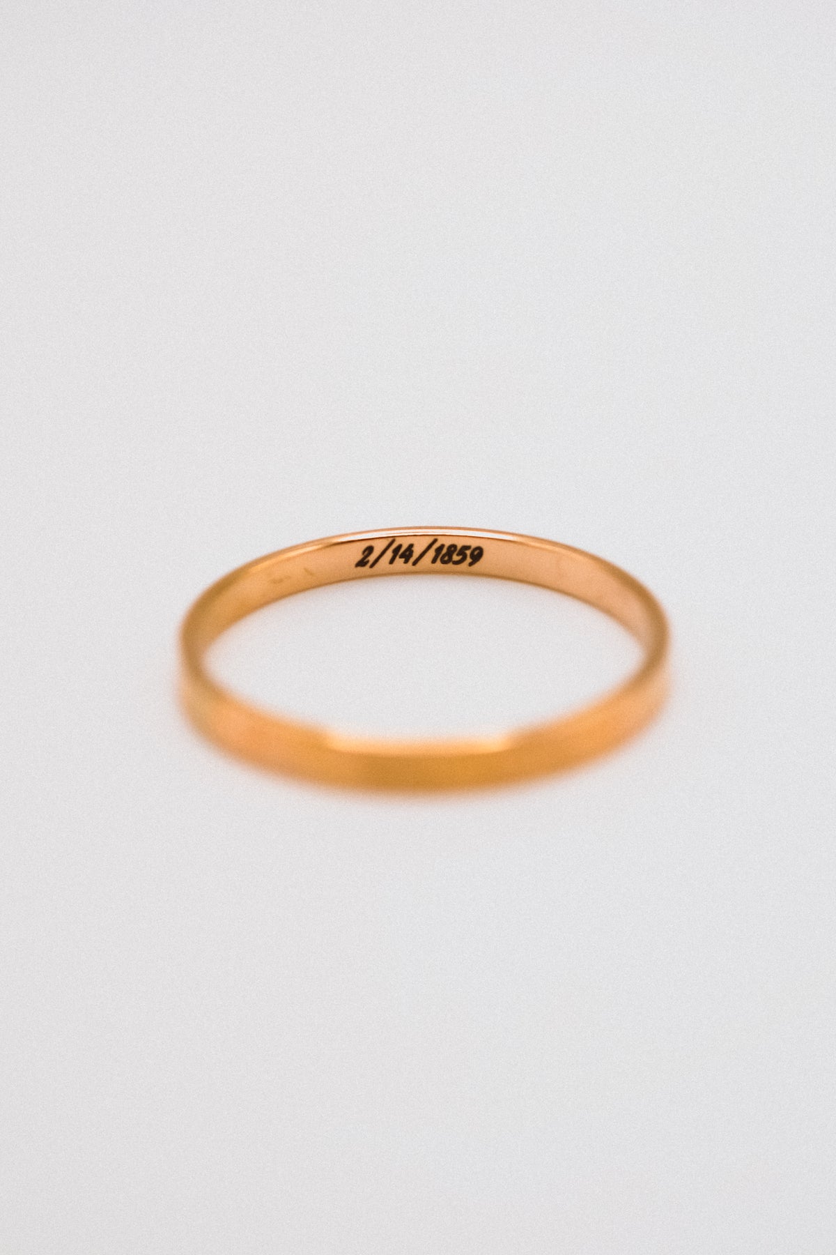 Custom Date Engraved Mirror Band, 14K Gold Fill, Rose Gold Fill or Sterling Silver