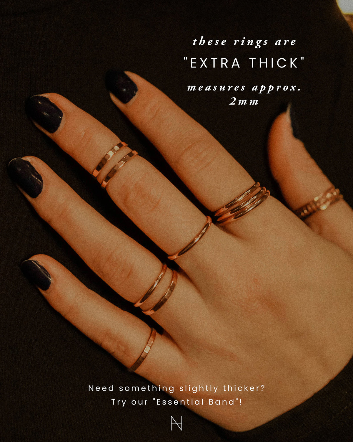 Extra Thick Ring, Solid 14K Rose Gold
