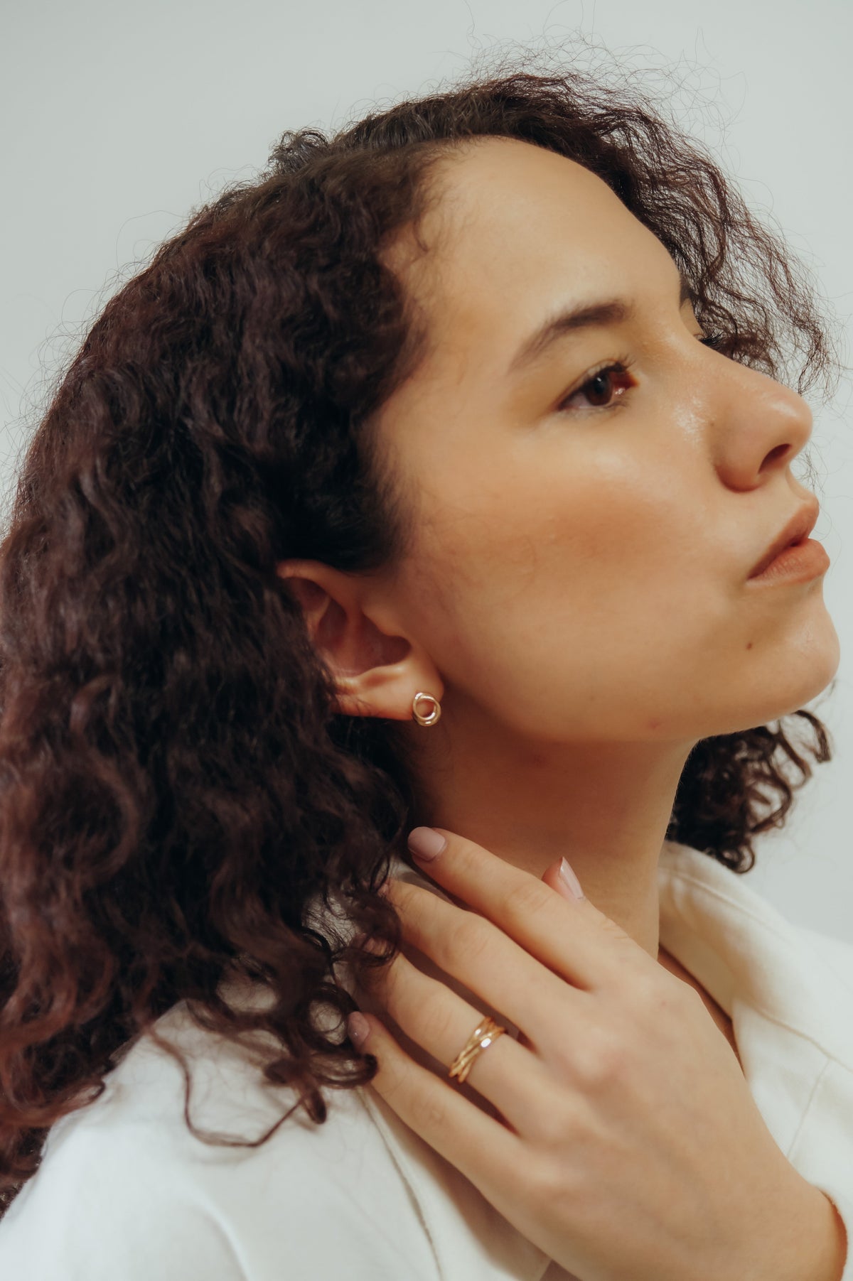 Interlocking Stud Earrings in Solid 14K Gold or Rose Gold
