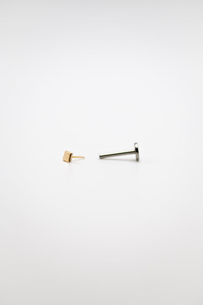 Square Mirror Flat Back Stud Earring