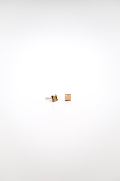 Square Mirror Flat Back Stud Earring