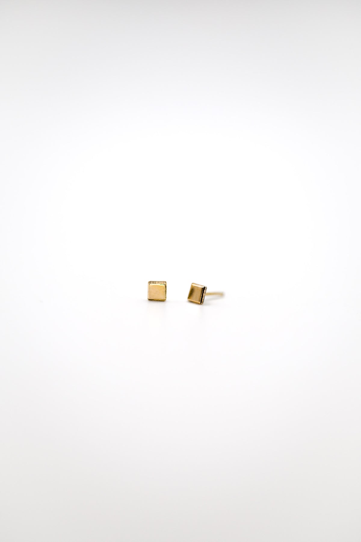 Square Mirror Flat Back Stud Earring