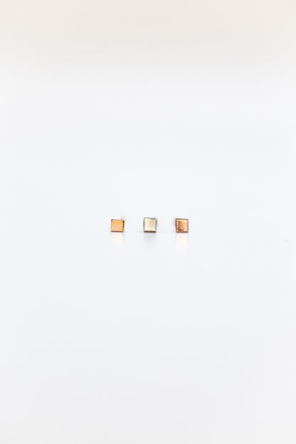 Square Mirror Flat Back Stud Earring