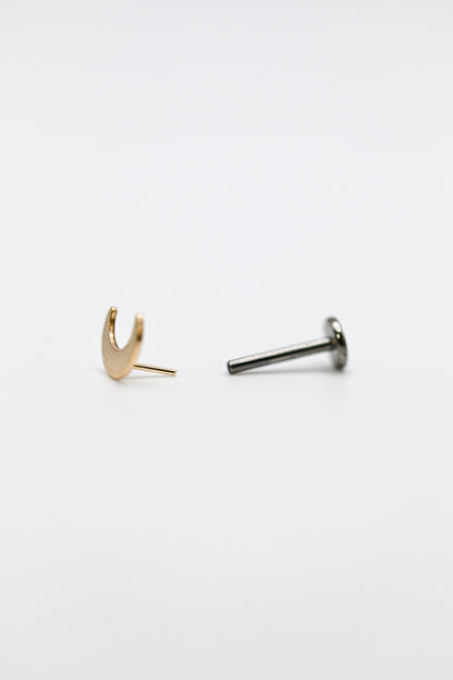 Moon Flat Back Stud Earring
