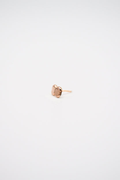 Hammered Bead Flat Back Stud Earring