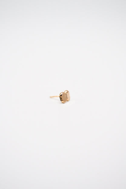 Hammered Bead Flat Back Stud Earring