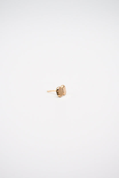 Hammered Bead Flat Back Stud Earring in Solid Gold