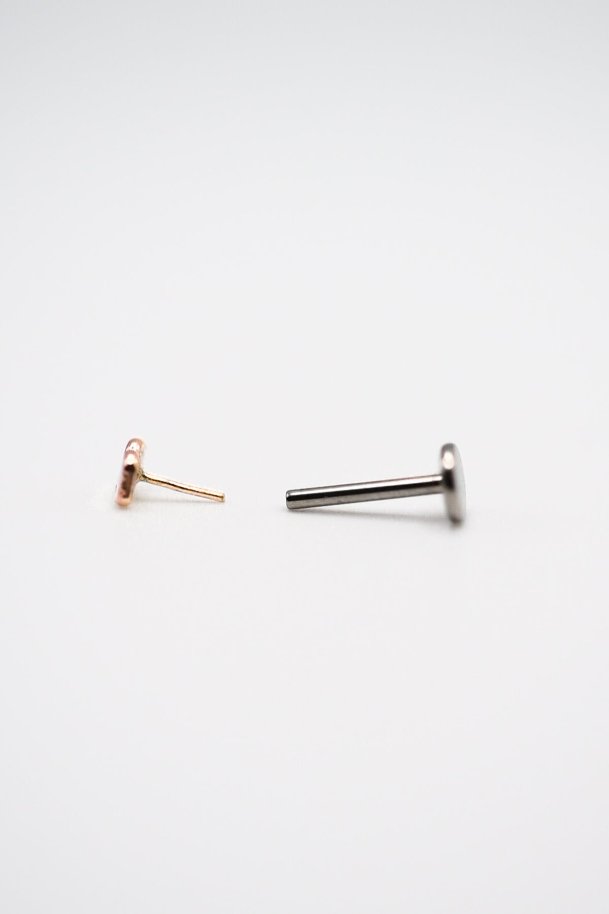 Hammered Bead Flat Back Stud Earring