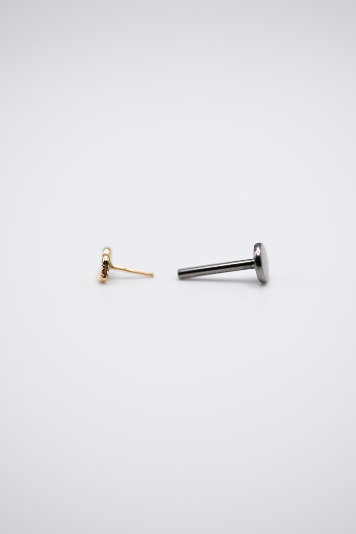 Hammered Bead Flat Back Stud Earring