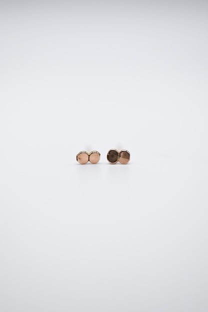 Hammered Bead Flat Back Stud Earring