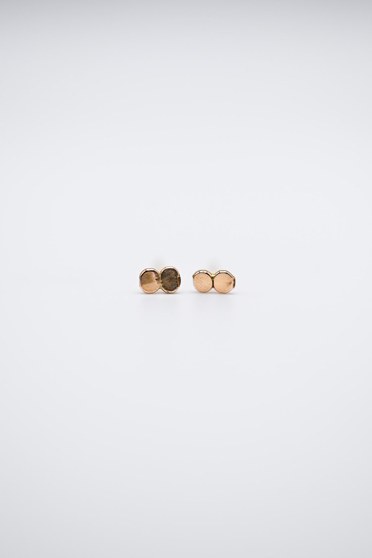 Hammered Bead Flat Back Stud Earring