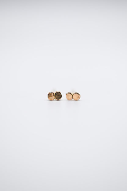 Hammered Bead Flat Back Stud Earring