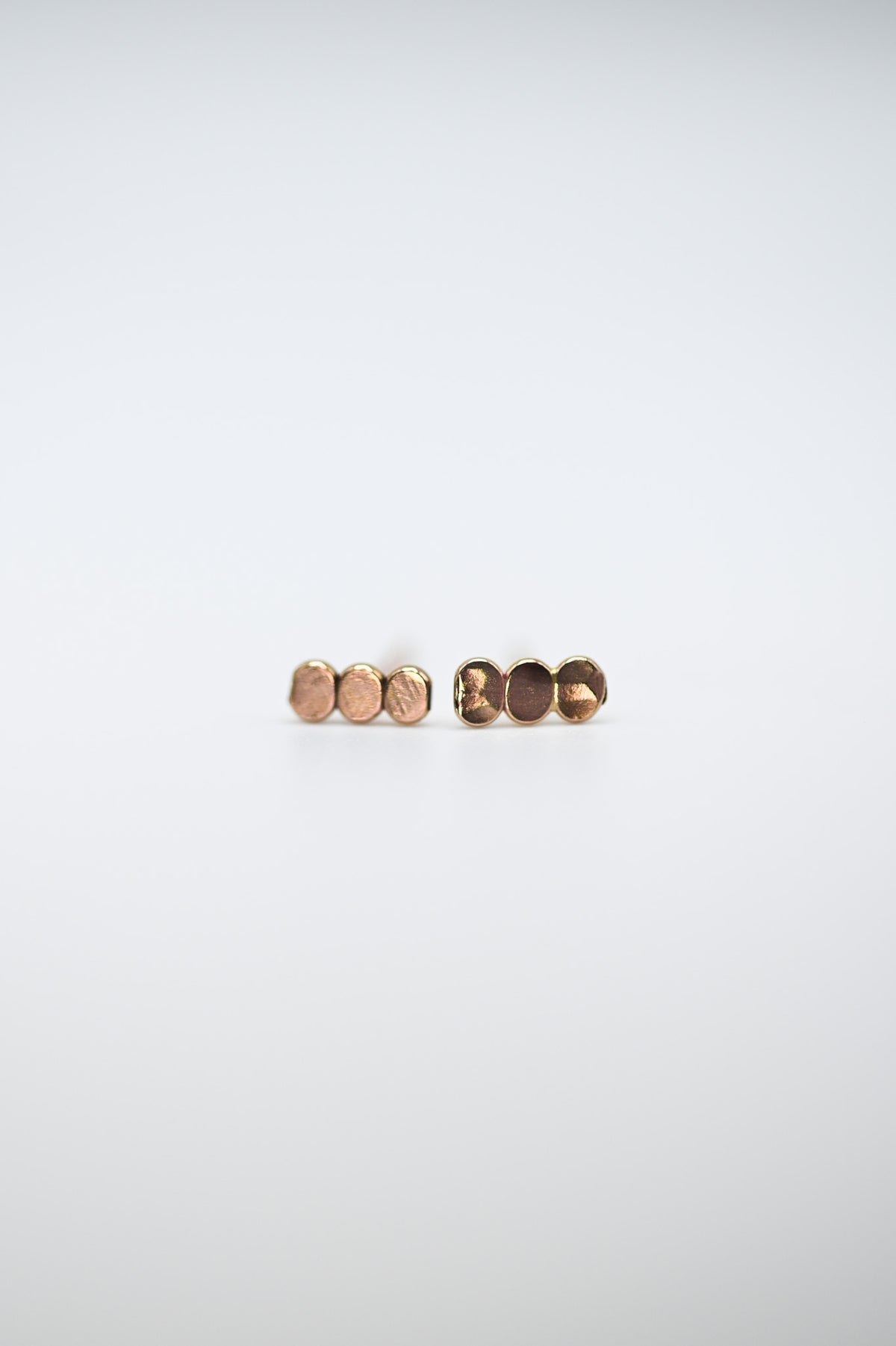 Hammered Bead Flat Back Stud Earring