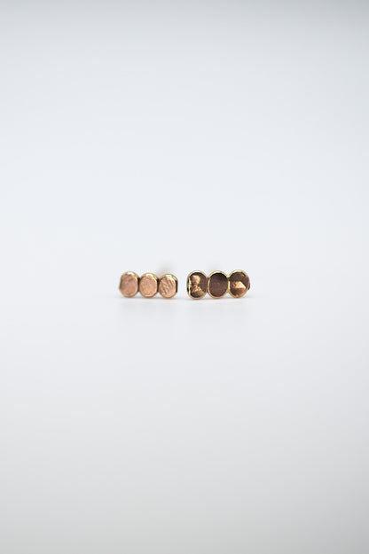 Hammered Bead Flat Back Stud Earring