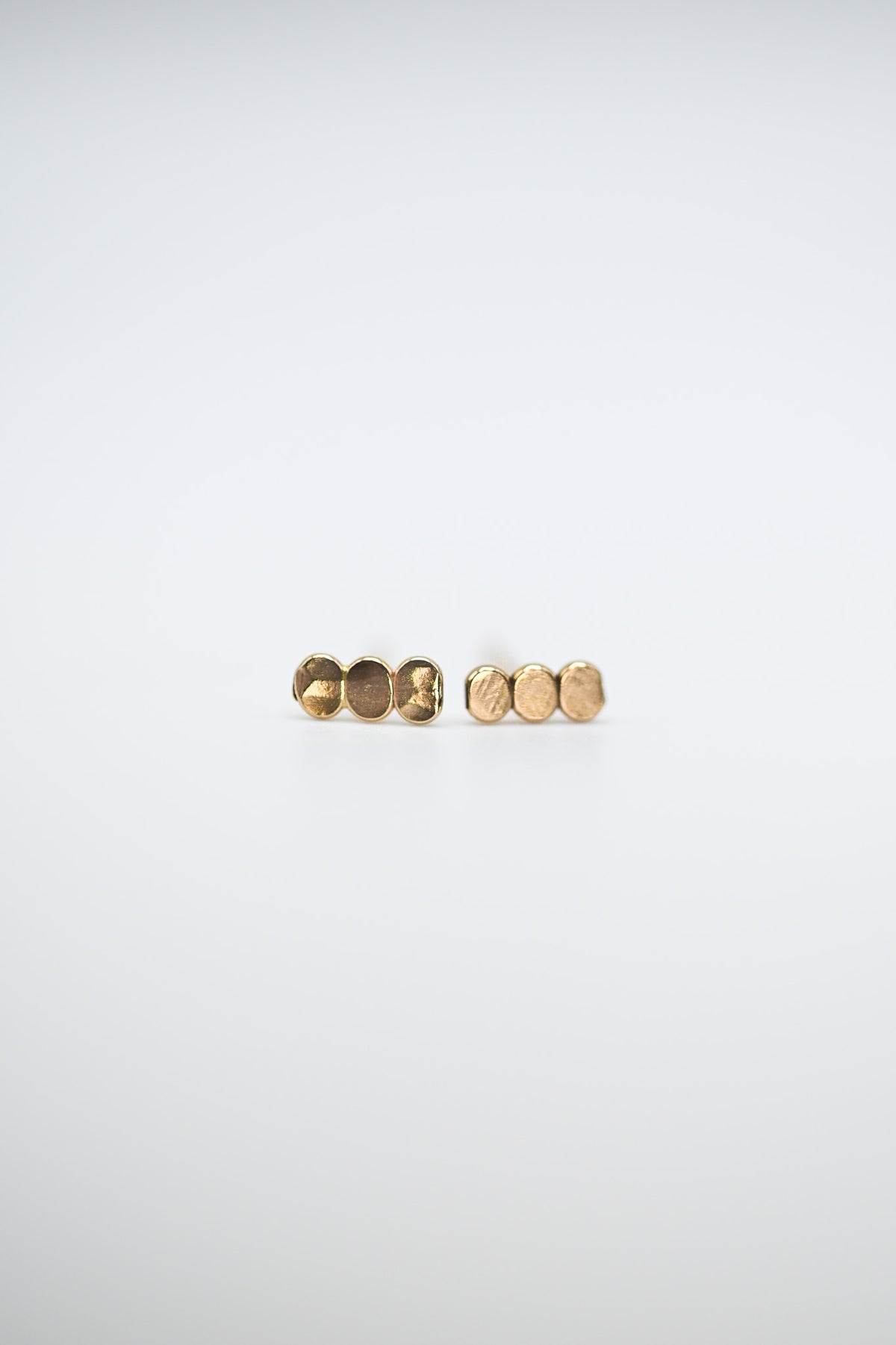 Hammered Bead Flat Back Stud Earring