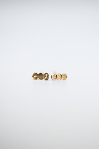 Hammered Bead Flat Back Stud Earring