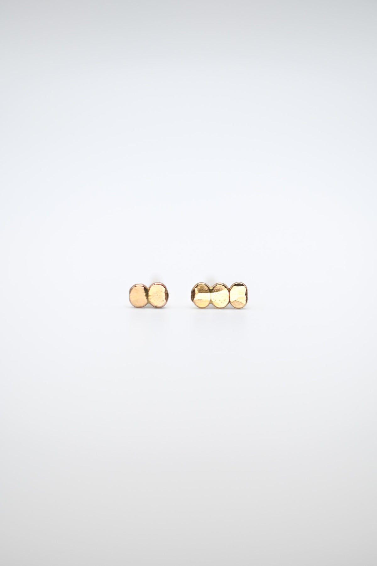 Hammered Bead Flat Back Stud Earring