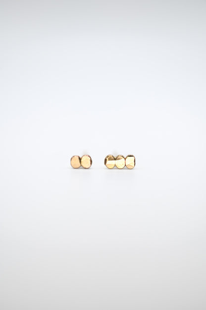 Hammered Bead Flat Back Stud Earring